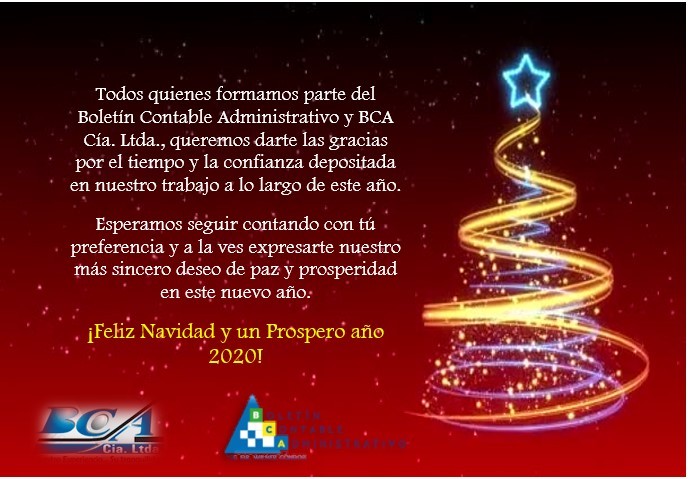 FELIZ NAVIDAD Y PROSPERO AÑO 2020 | Boletín Contable