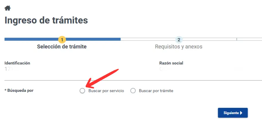 Buscar por servicio SRI