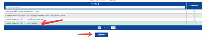 Valor por negociación SRI