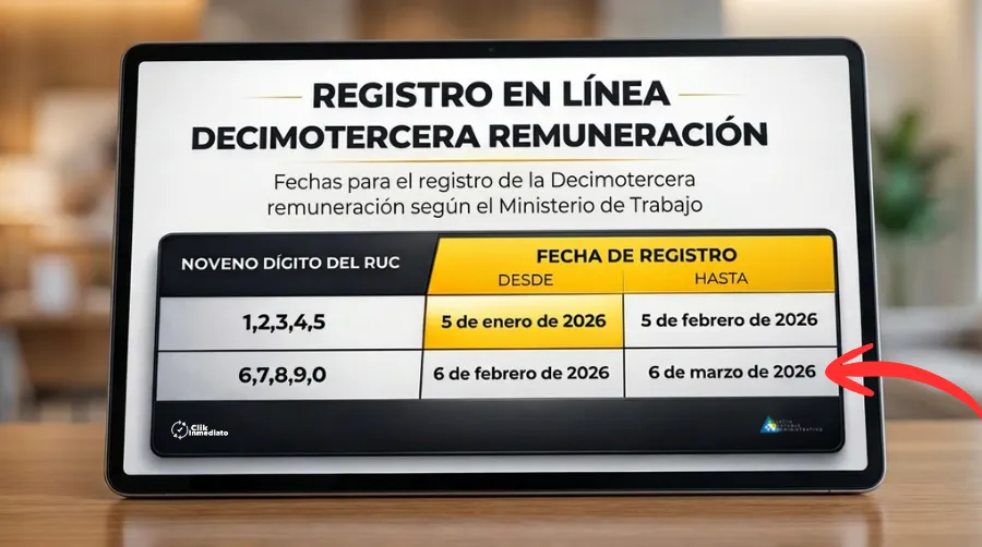 Registro en línea Décimo Tercera Remuneración